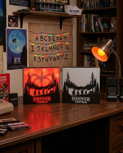Lightbox Stranger Things - Ombre di Hawkins e Sottosopra
