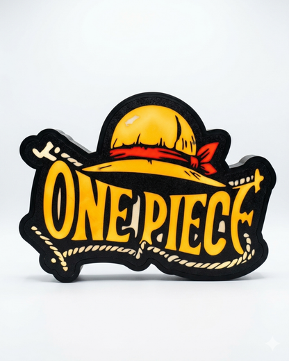 Lightbox One Piece - Logo Iconico con Cappello di Paglia